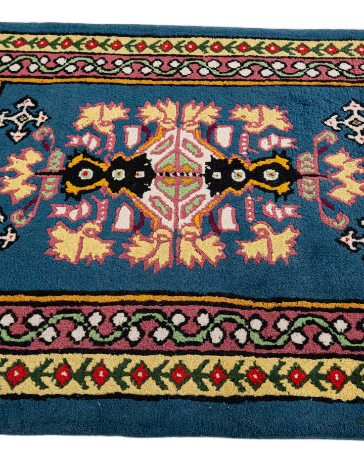 Detail image of 2' 6 x 5'  Hand Knotted Moroccan Wool Runner Rug