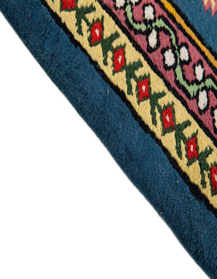 Detail image of 2' 6 x 5'  Hand Knotted Moroccan Wool Runner Rug