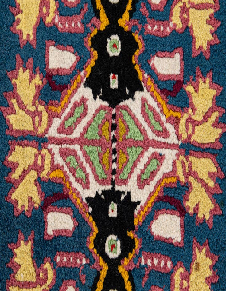 Detail image of 2' 6 x 5'  Hand Knotted Moroccan Wool Runner Rug