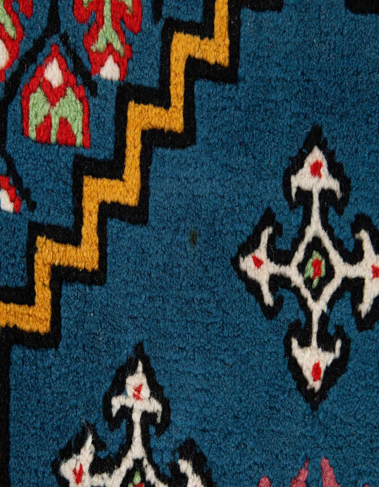 Detail image of 2' 6 x 5'  Hand Knotted Moroccan Wool Runner Rug