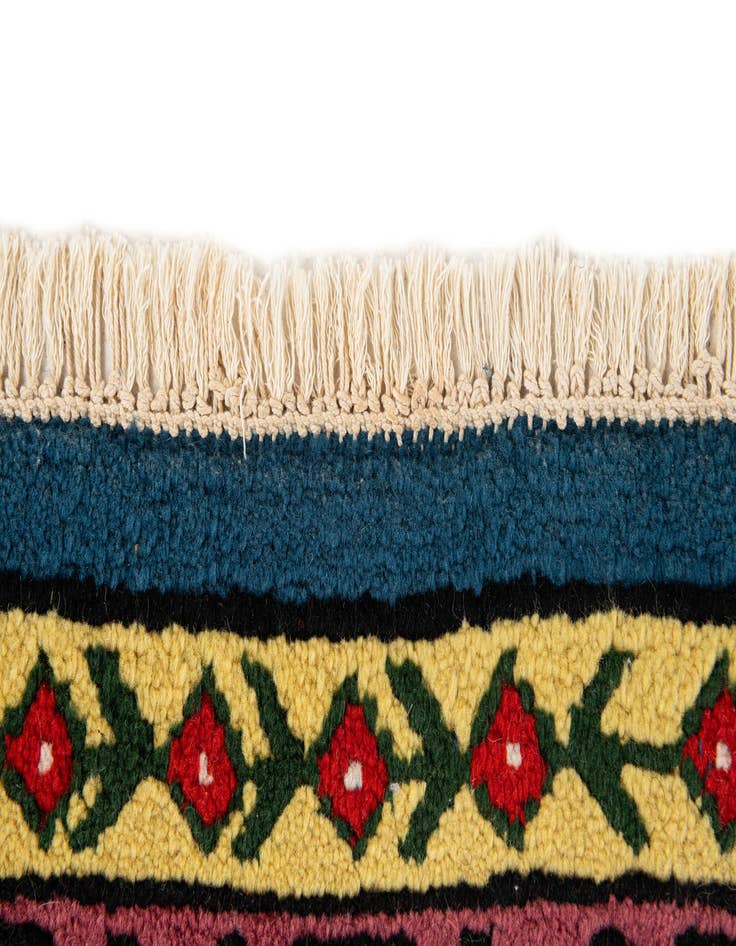 Detail image of 2' 6 x 5'  Hand Knotted Moroccan Wool Runner Rug
