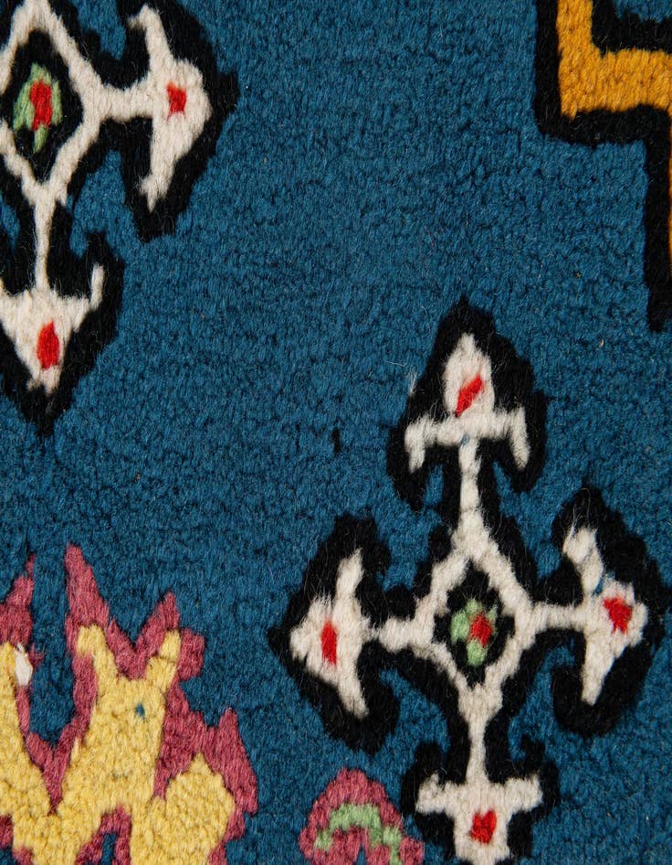 Detail image of 2' 6 x 5'  Hand Knotted Moroccan Wool Runner Rug
