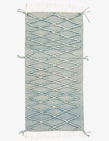 4' 8 x 9' 7 Hand Knotted Moroccan Wool Runner Rug
