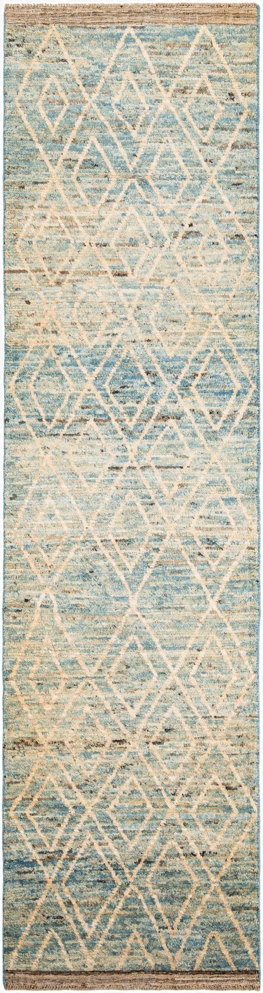 3' 4 x 12' 10  Hand Knotted Moroccan Wool Runner Rug