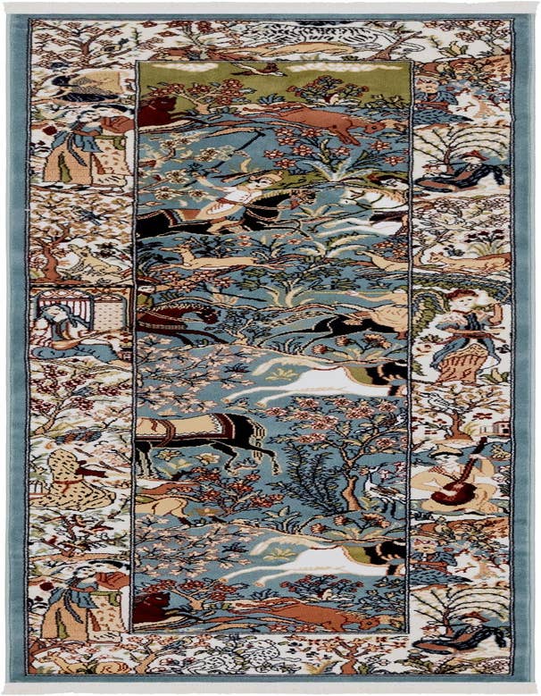 Detail image of 2' 7 x 8' Nain Design Runner Rug