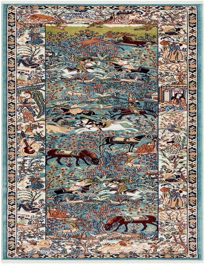Detail image of 2' 7 x 7' Nain Design Runner Rug