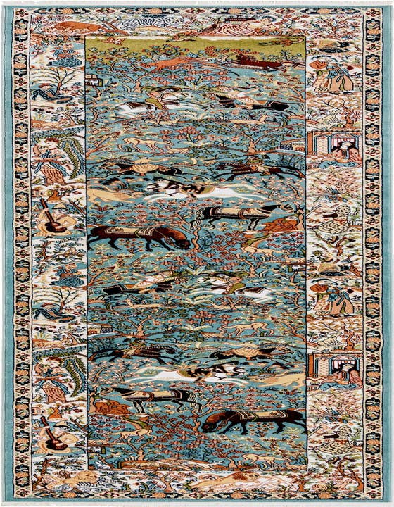 Detail image of 2' 7 x 9' Nain Design Runner Rug