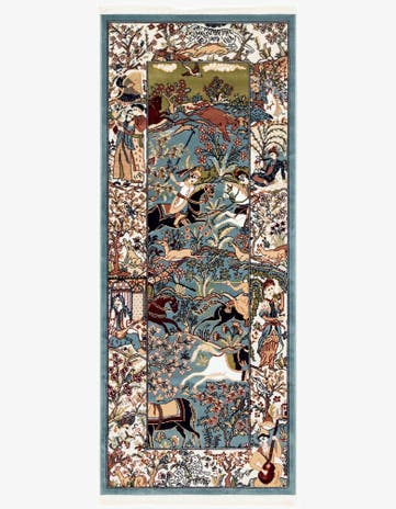 Blue Nain Design Runner Rug