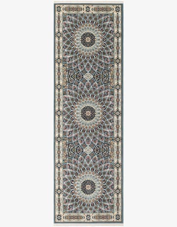 Blue Nain Design Runner Rug