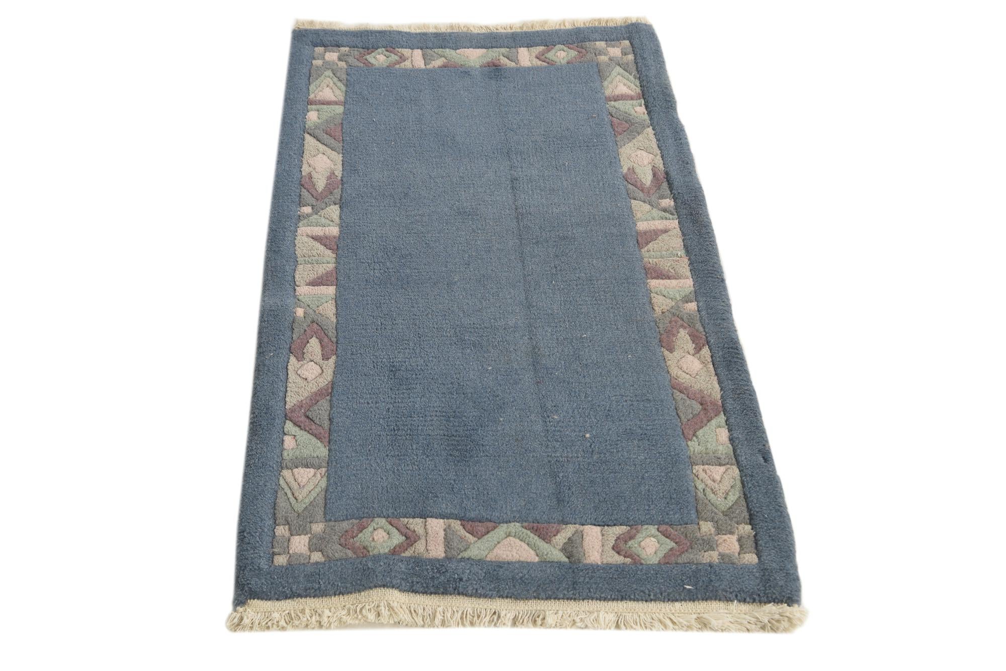 2' 1 x 3' 10 Hand Knotted Nepal Wool Runner Rug