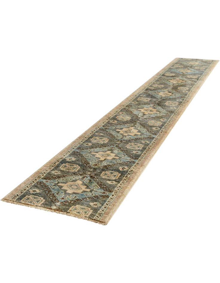 Detail image of 1' 9 x 11' 10 Hand Knotted Oushak Wool Runner Rug
