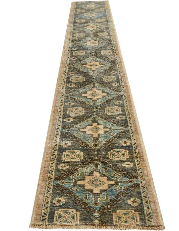 1' 9 x 11' 10 Hand Knotted Oushak Wool Runner Rug