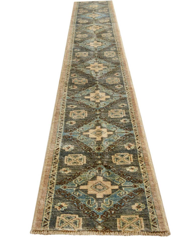 Detail image of 1' 9 x 11' 10 Hand Knotted Oushak Wool Runner Rug