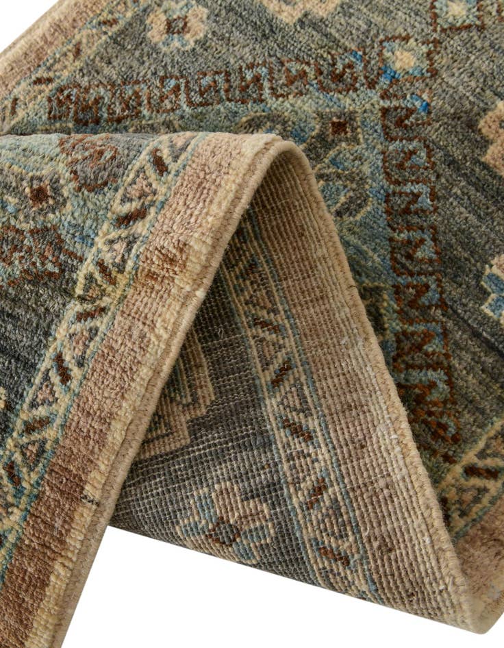 Detail image of 1' 9 x 11' 10 Hand Knotted Oushak Wool Runner Rug