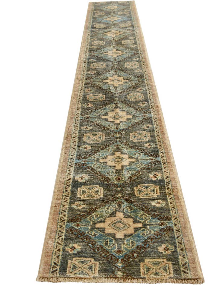 Detail image of 1' 9 x 11' 10 Hand Knotted Oushak Wool Runner Rug