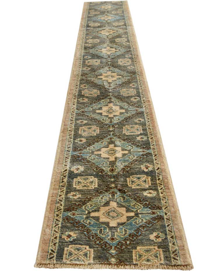 1' 9 x 11' 10 Hand Knotted Oushak Wool Runner Rug