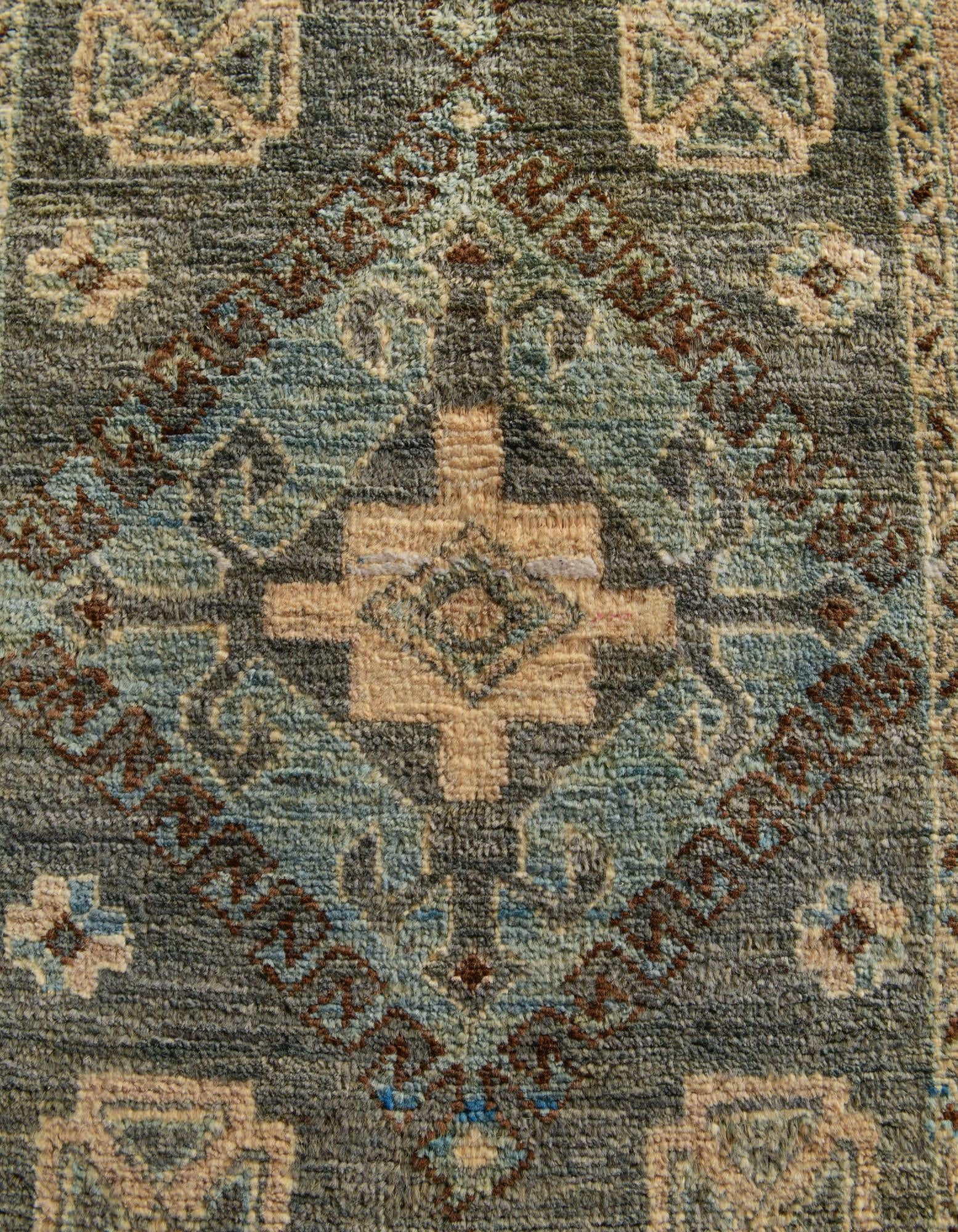 1' 9 x 11' 10 Hand Knotted Oushak Wool Runner Rug