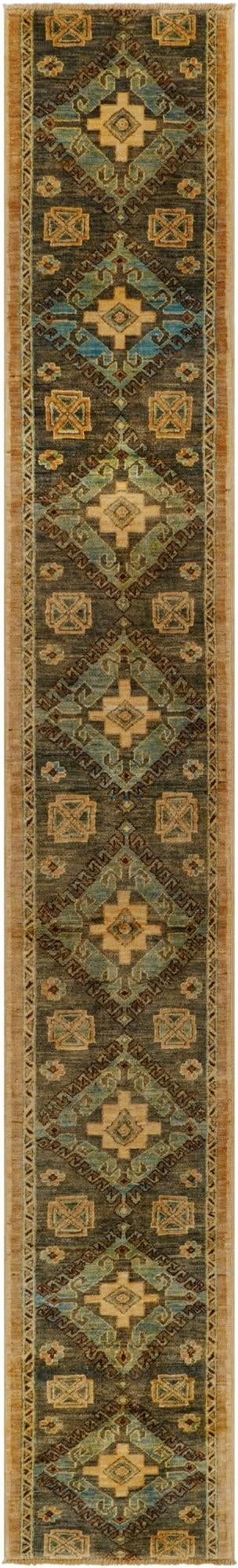 1' 9 x 11' 10  Hand Knotted Oushak Wool Runner Rug