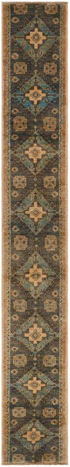 Detail image of 1' 9 x 11' 10 Hand Knotted Oushak Wool Runner Rug