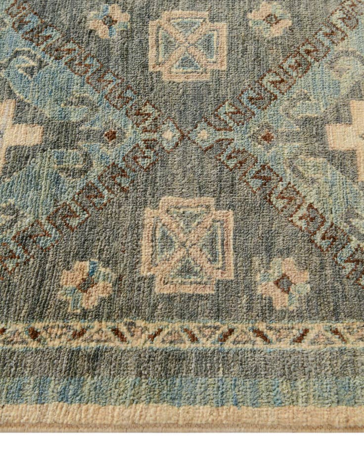 Detail image of 2' 2 x 11' 9 Hand Knotted Oushak Wool Runner Rug