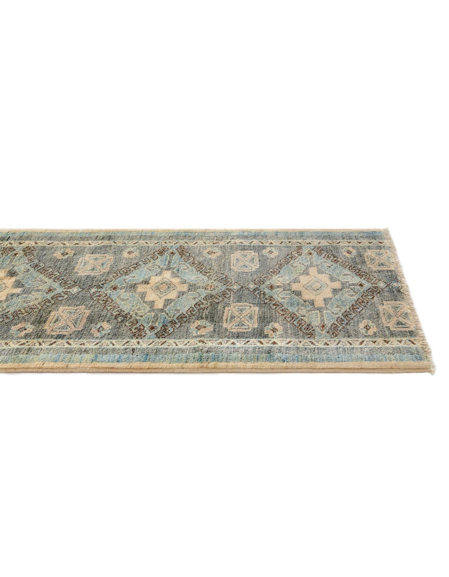 2' 2 x 11' 9 Hand Knotted Oushak Wool Runner Rug