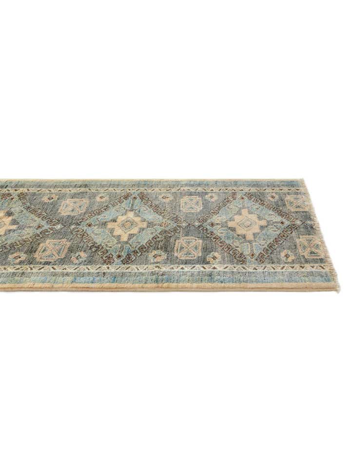 2' 2 x 11' 9 Hand Knotted Oushak Wool Runner Rug