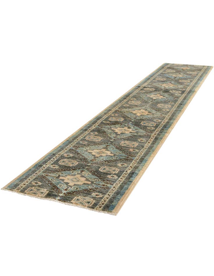 Detail image of 2' 2 x 11' 9 Hand Knotted Oushak Wool Runner Rug