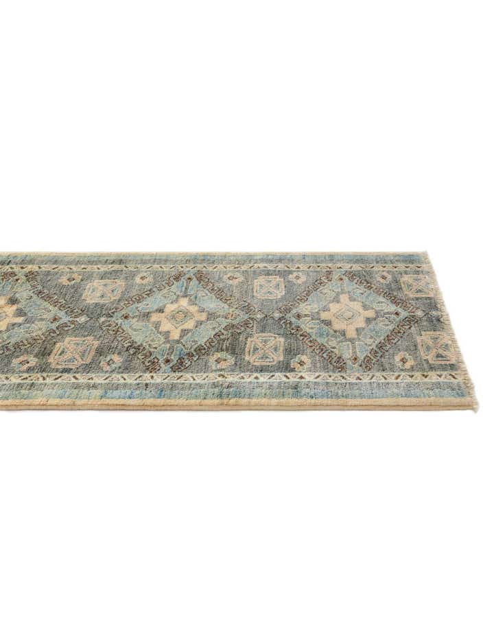 2' 2 x 11' 9 Hand Knotted Oushak Wool Runner Rug