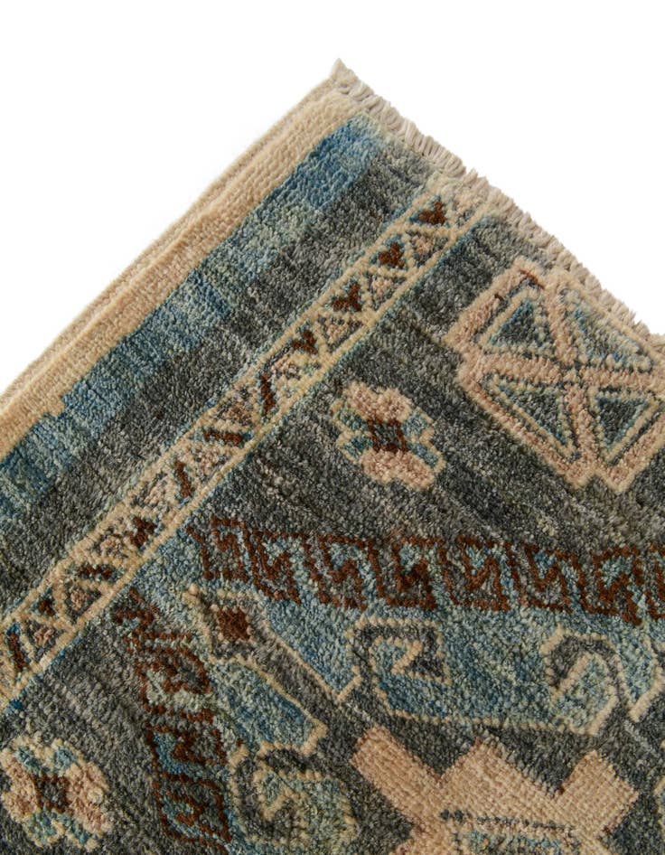 Detail image of 2' 2 x 11' 9 Hand Knotted Oushak Wool Runner Rug