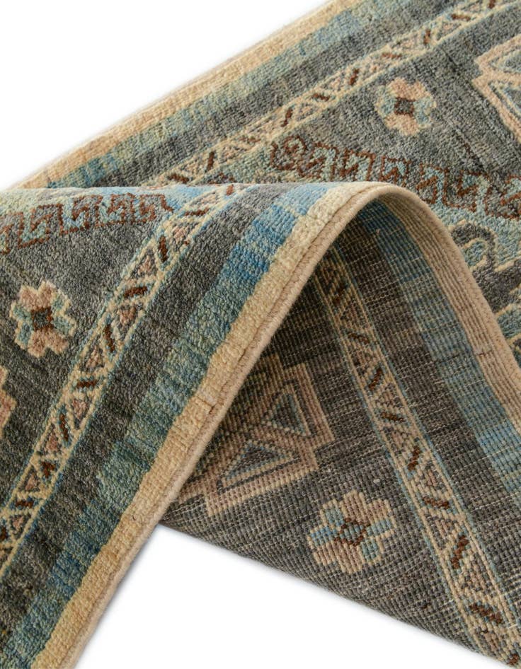 Detail image of 2' 2 x 11' 9 Hand Knotted Oushak Wool Runner Rug