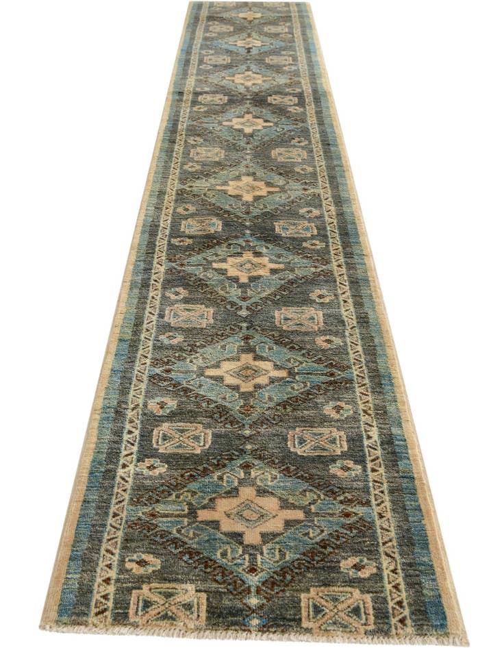 Detail image of 2' 2 x 11' 9 Hand Knotted Oushak Wool Runner Rug