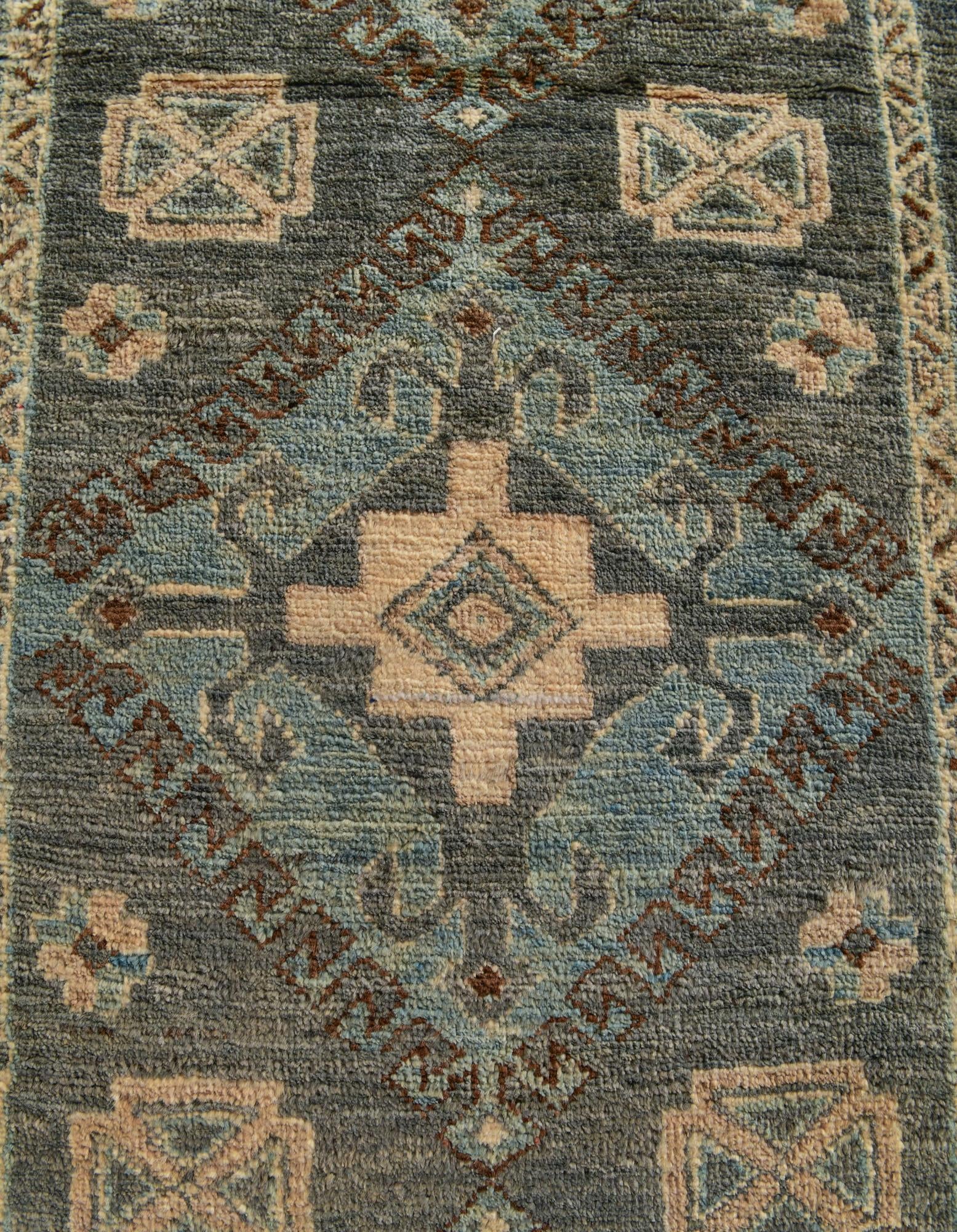 2' 2 x 11' 9 Hand Knotted Oushak Wool Runner Rug