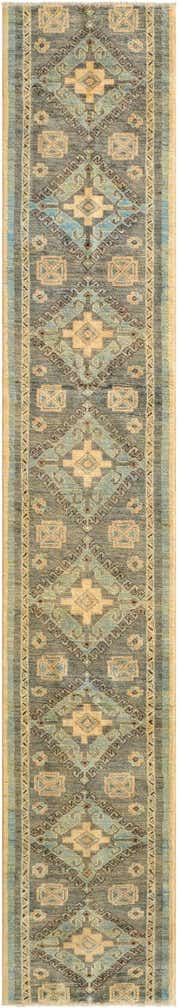 2' 2 x 11' 9 Hand Knotted Oushak Wool Runner Rug