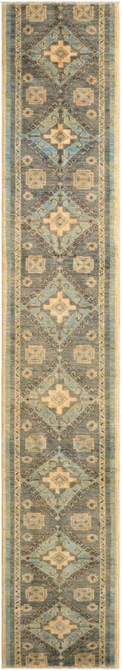 Detail image of 2' 2 x 11' 9 Hand Knotted Oushak Wool Runner Rug