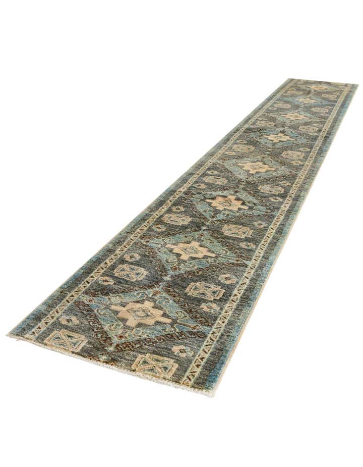 2' x 11' 10 Hand Knotted Oushak Wool Runner Rug