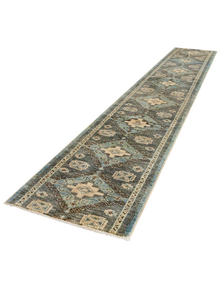 Detail image of 2' x 11' 10 Hand Knotted Oushak Wool Runner Rug