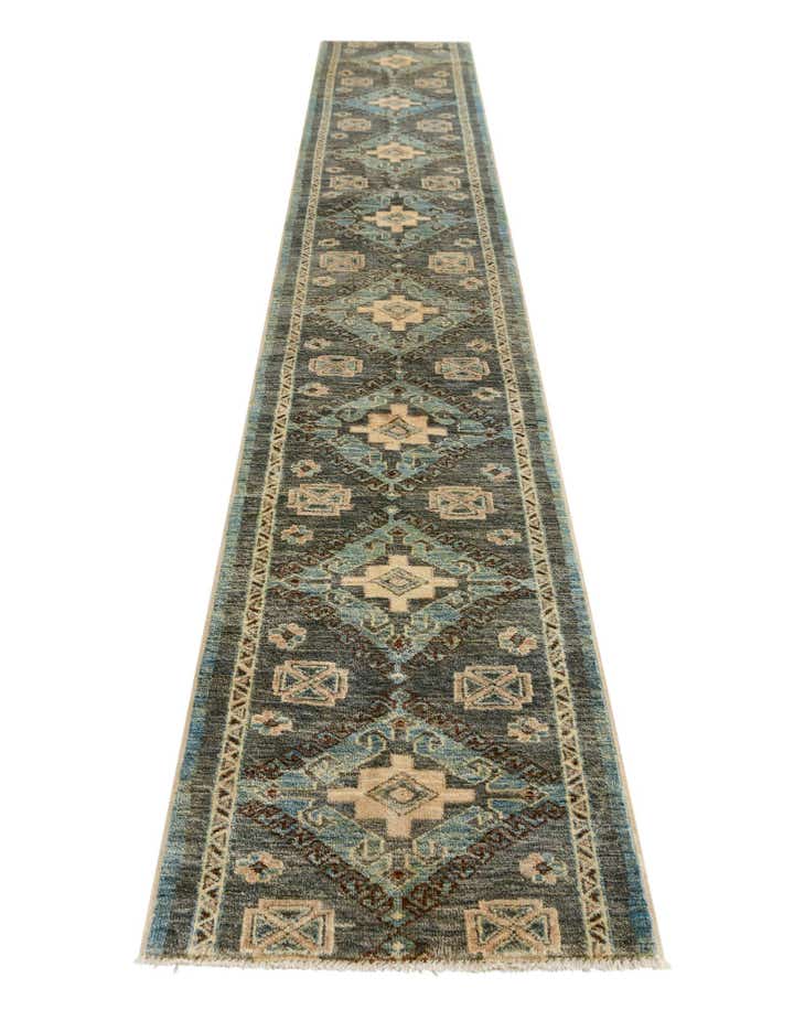 2' x 11' 10 Hand Knotted Oushak Wool Runner Rug