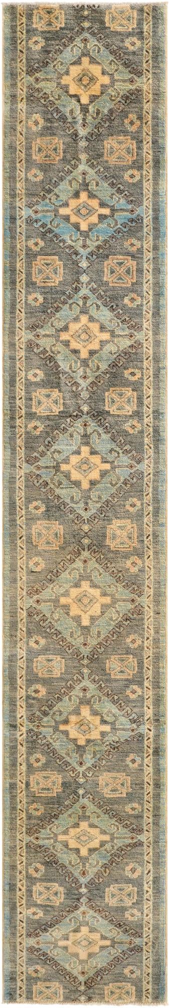 2' x 11' 10  Hand Knotted Oushak Wool Runner Rug