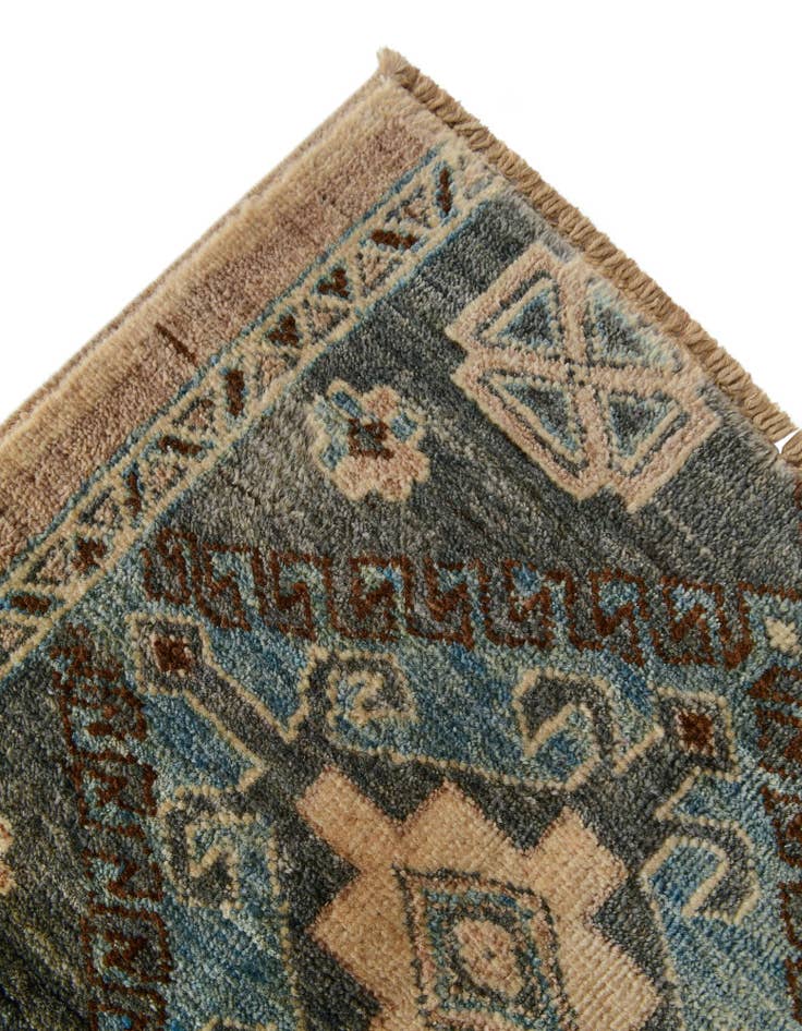 Detail image of 1' 10 x 11' 10 Hand Knotted Oushak Wool Runner Rug