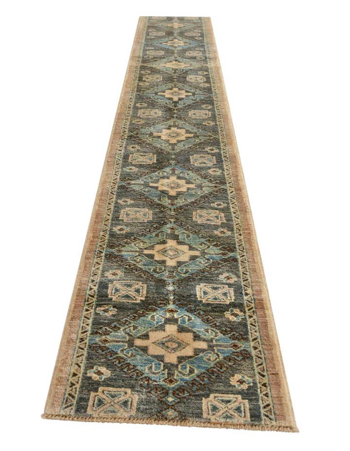 1' 10 x 11' 10 Hand Knotted Oushak Wool Runner Rug