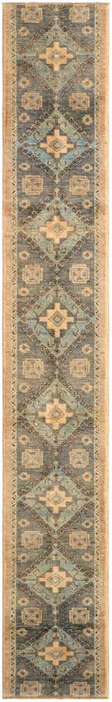 1' 10 x 11' 10 Hand Knotted Oushak Wool Runner Rug
