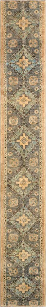 1' 10 x 11' 10 Hand Knotted Oushak Wool Runner Rug