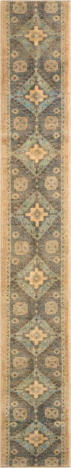 Detail image of 1' 10 x 11' 10 Hand Knotted Oushak Wool Runner Rug