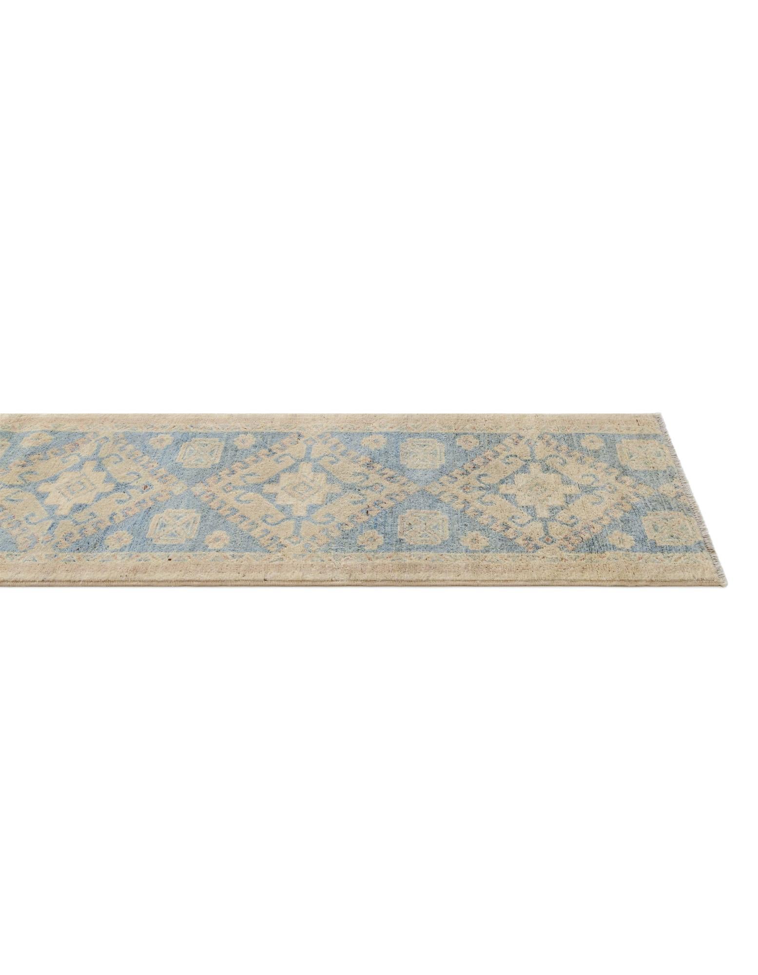 1' 11 x 11' 8 Hand Knotted Oushak Wool Runner Rug