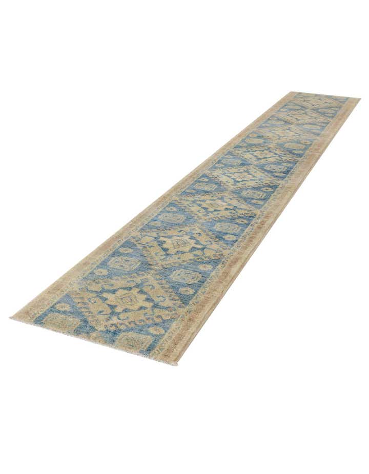 1' 11 x 11' 8 Hand Knotted Oushak Wool Runner Rug