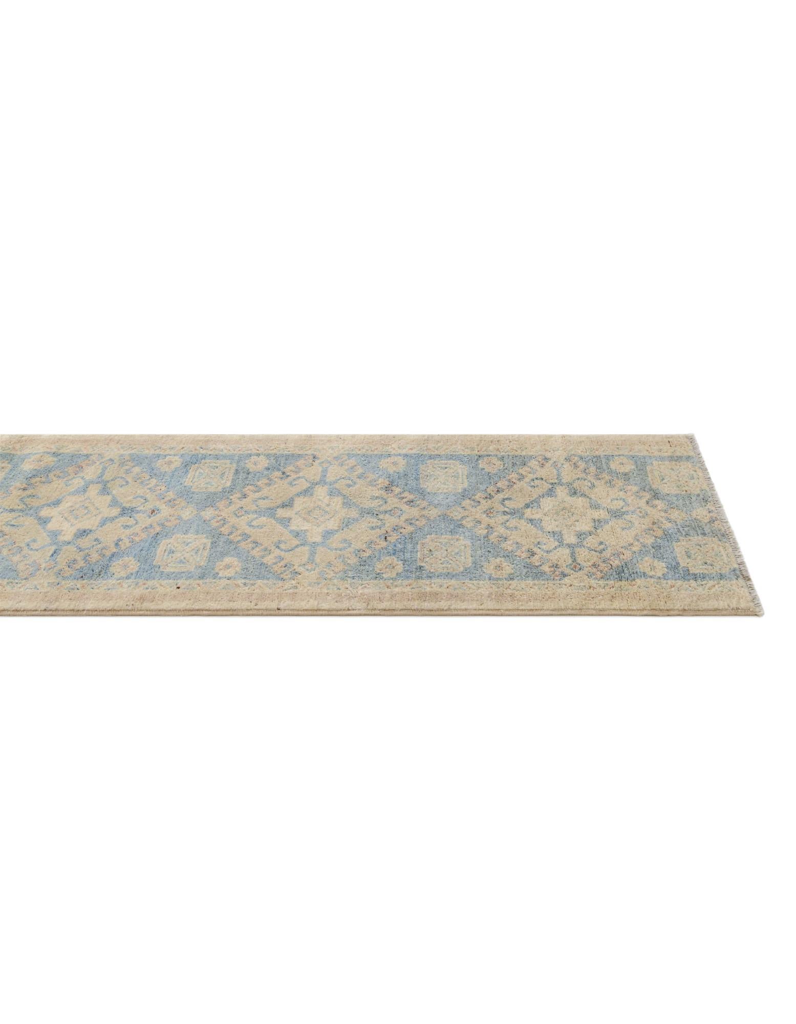 1' 11 x 11' 8 Hand Knotted Oushak Wool Runner Rug