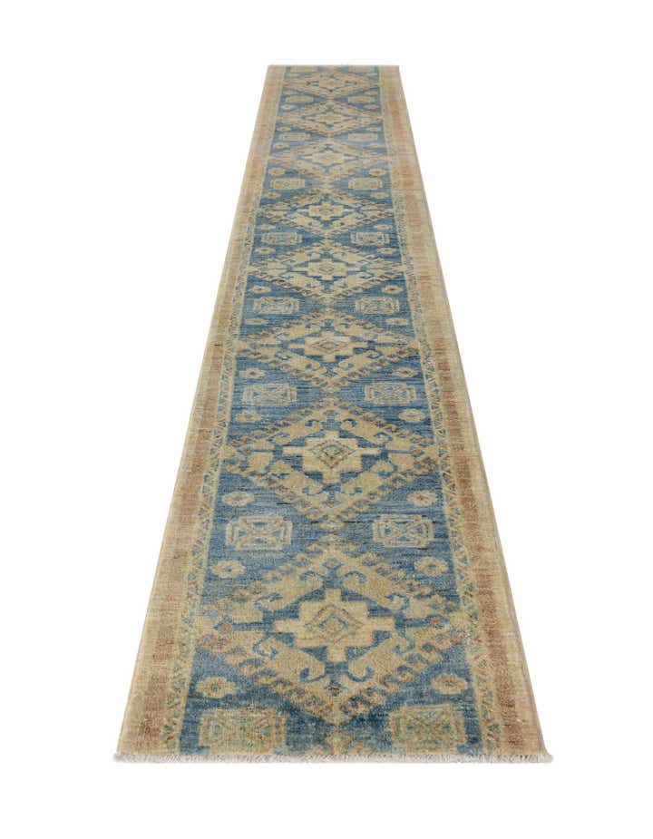 1' 11 x 11' 8 Hand Knotted Oushak Wool Runner Rug