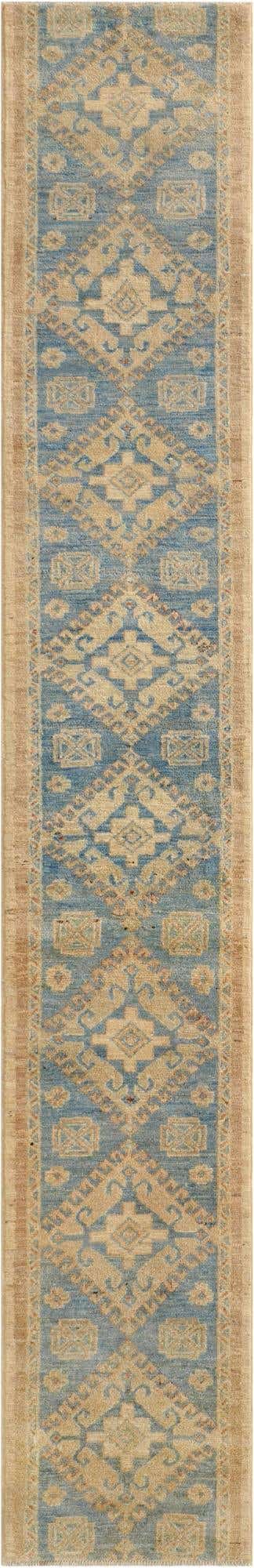 1' 11 x 11' 8 Hand Knotted Oushak Wool Runner Rug