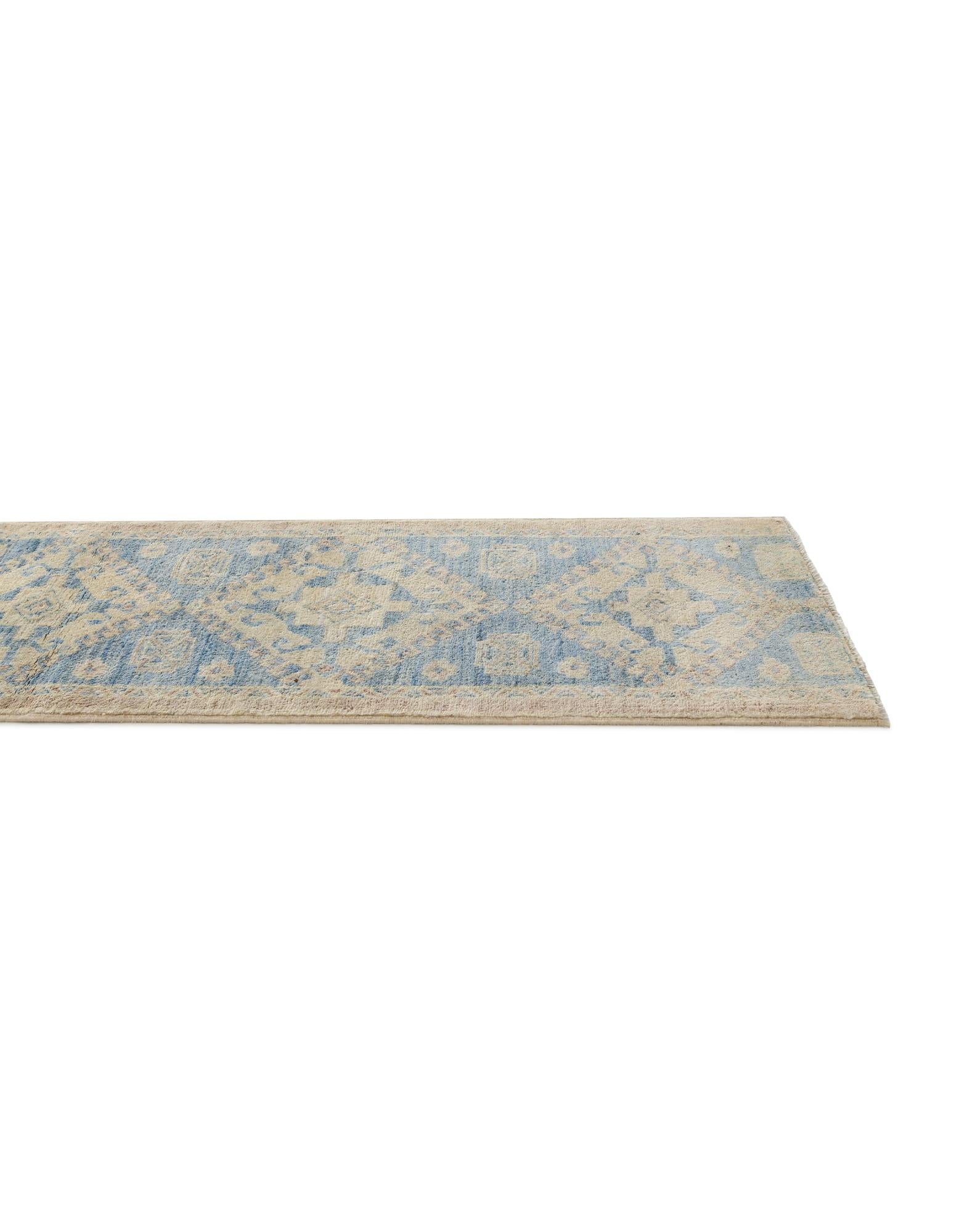 1' 10 x 11' 9 Hand Knotted Oushak Wool Runner Rug