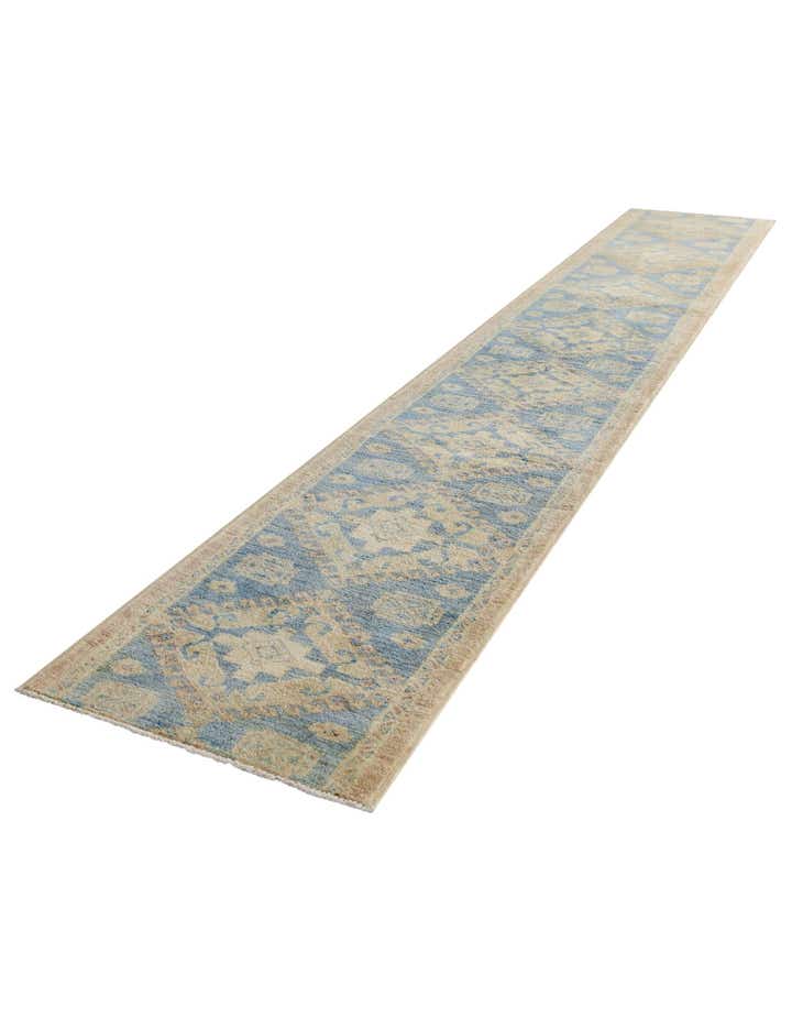 1' 10 x 11' 9 Hand Knotted Oushak Wool Runner Rug